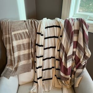 Lot of 3 Women’s striped cardigans, great used condition.